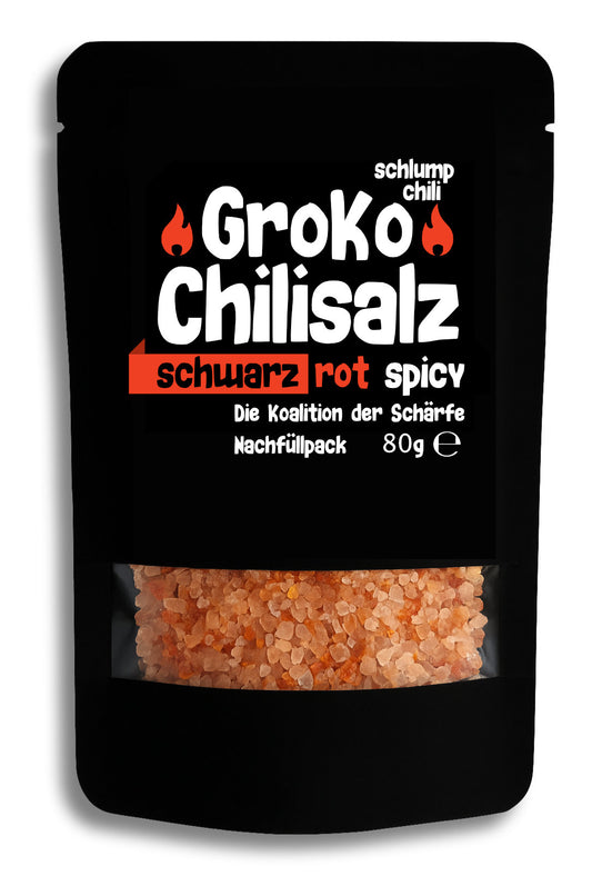 GroKo Chilisalz Nachfüllpack schwarz rot spicy