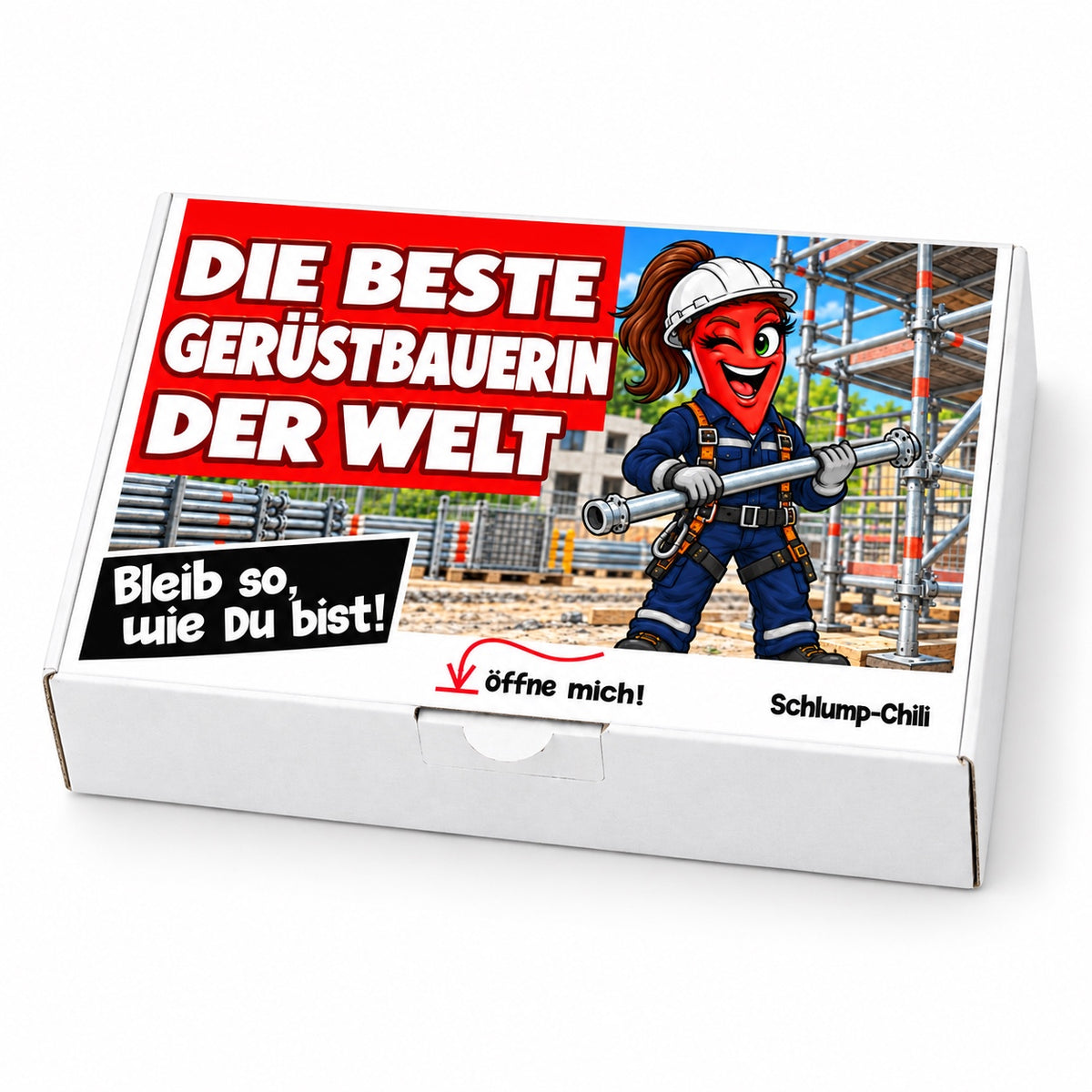 Die beste Gerüstbauerin der Welt – Schrägansicht