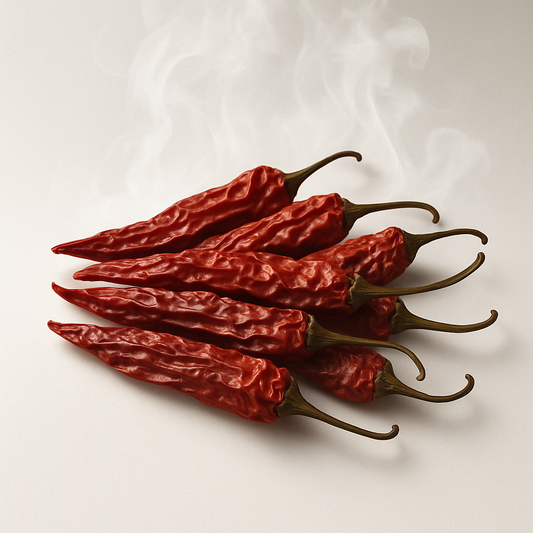 Rote geräucherte Cayenne Chilis