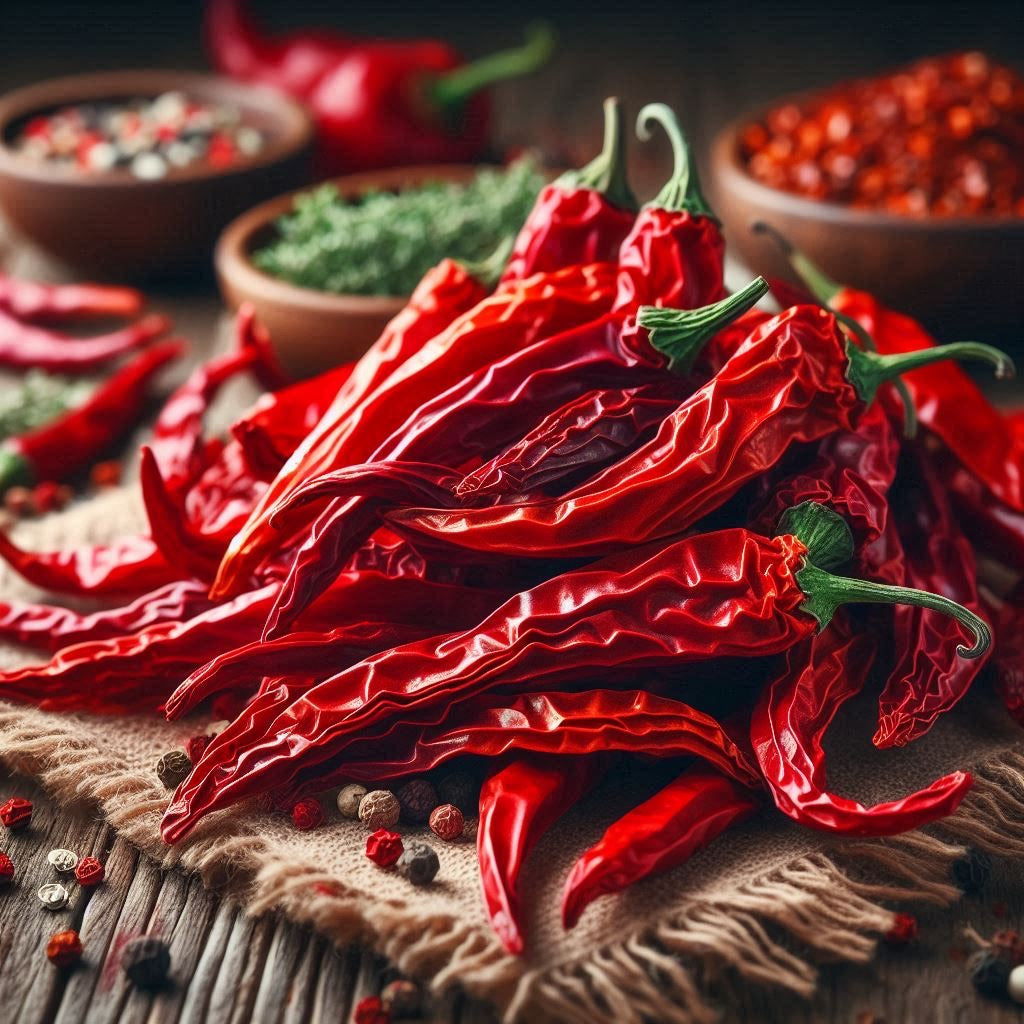 Getrocknete Cayenne Chilis