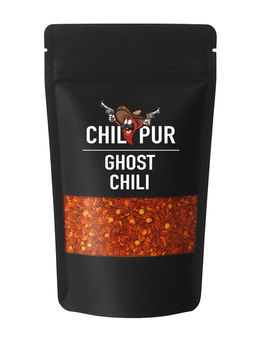 getrocknete Ghost Chili (Bhut Jolokia Chili) im Beutel