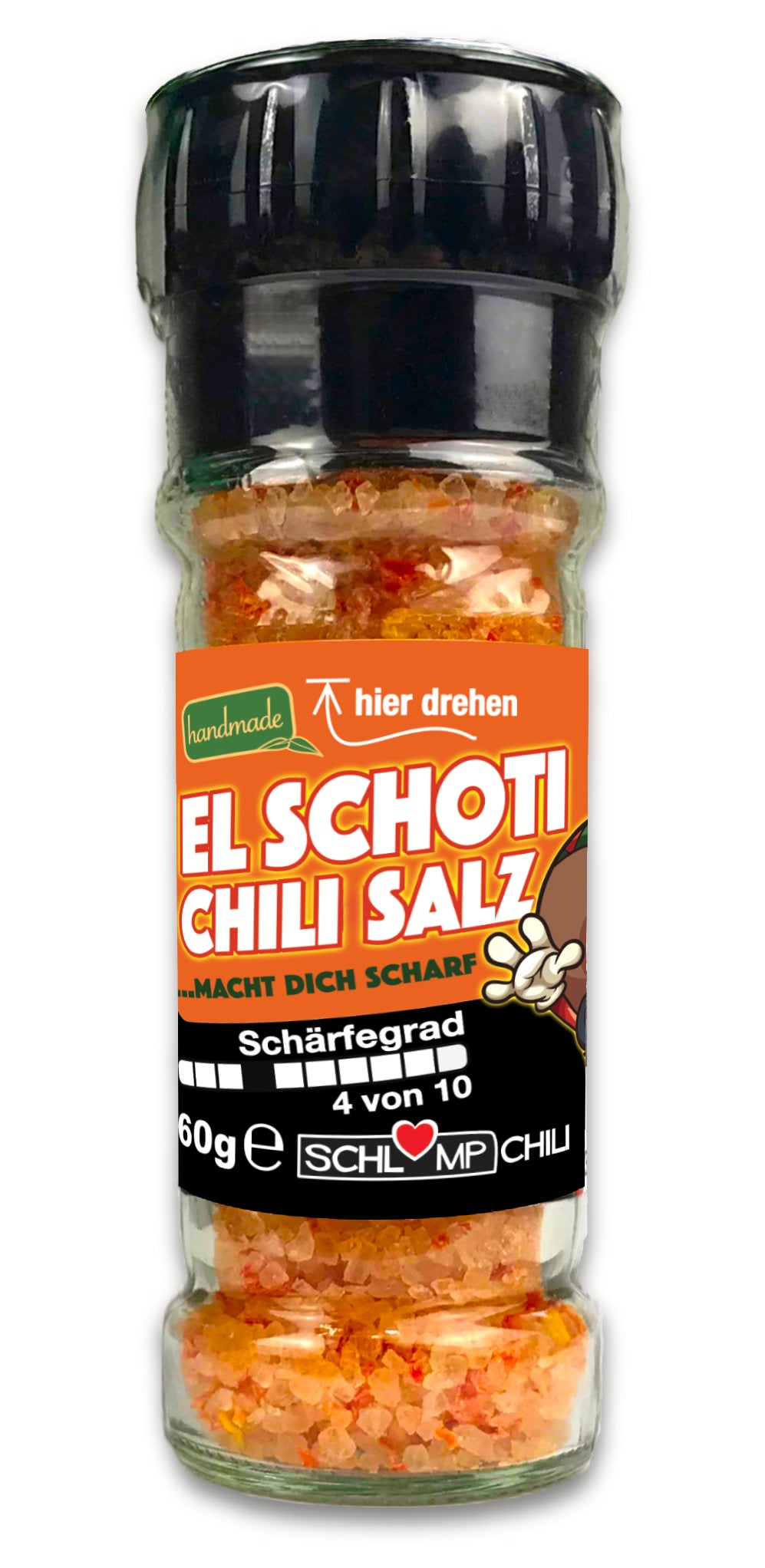 EL SCHOTI Habanero-Chilisalz Gewürzmühle