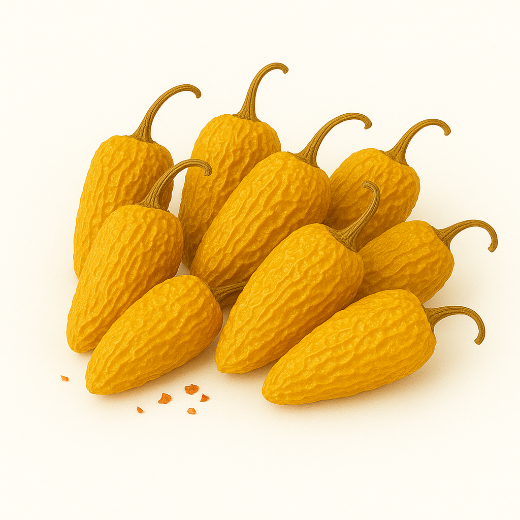 gelbe getrocknete jalapeno chilis