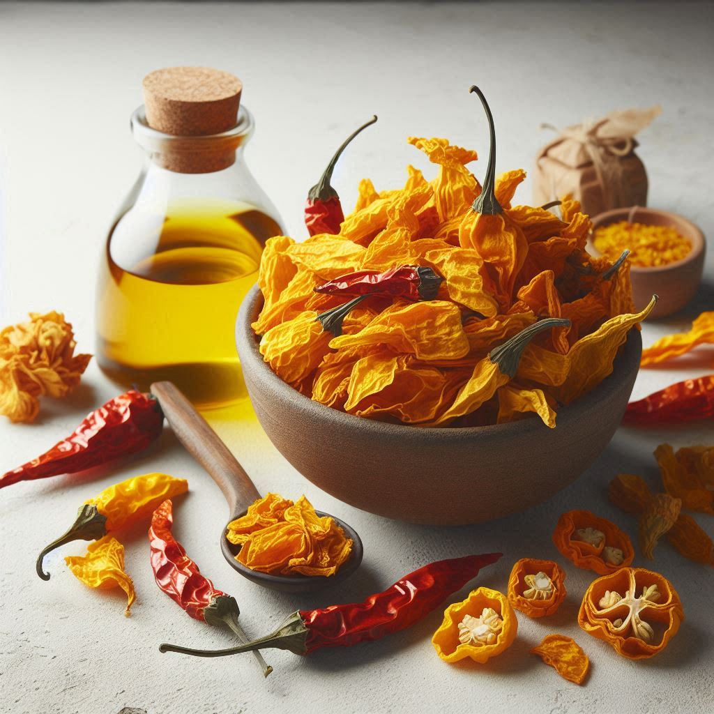 Gelbe getrocknete Chilis