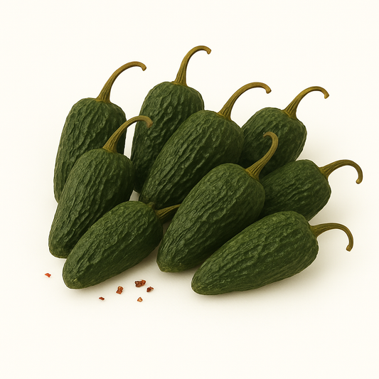 grüne getrocknete jalapeno chilis