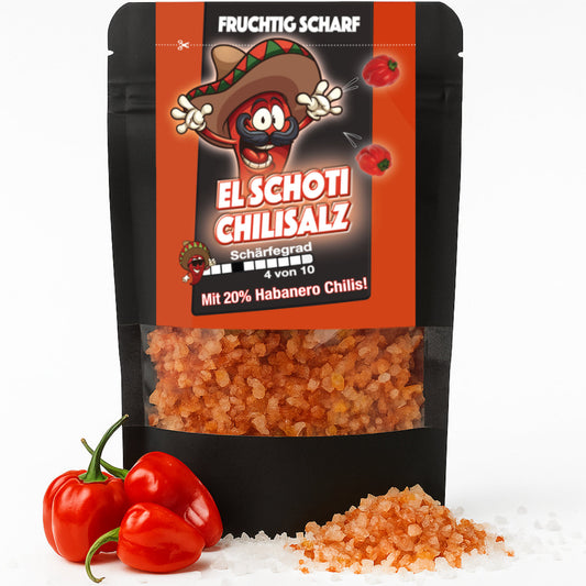 EL SCHOTI Habanero Chili Salz Nachfüllpack für Gewürzmühlen 80g