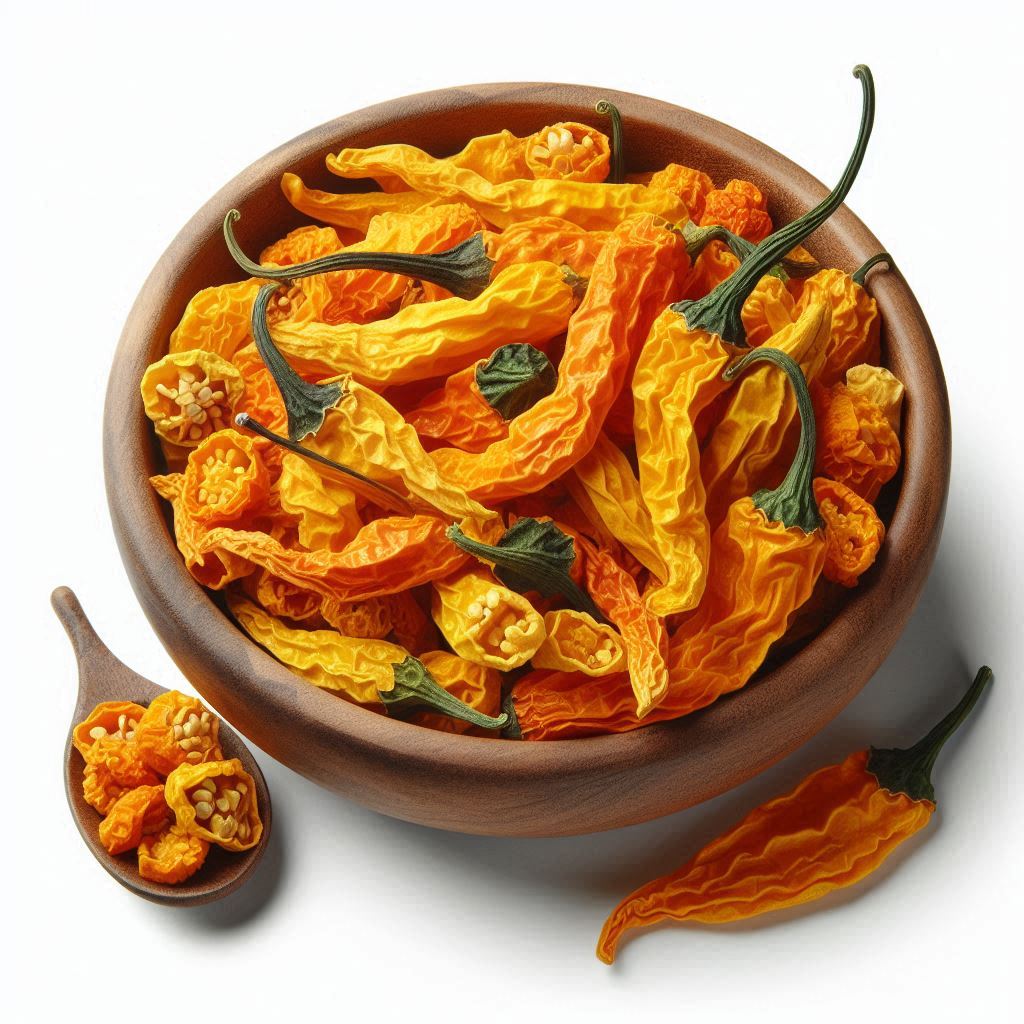 Getrocknete gelbe Chilis