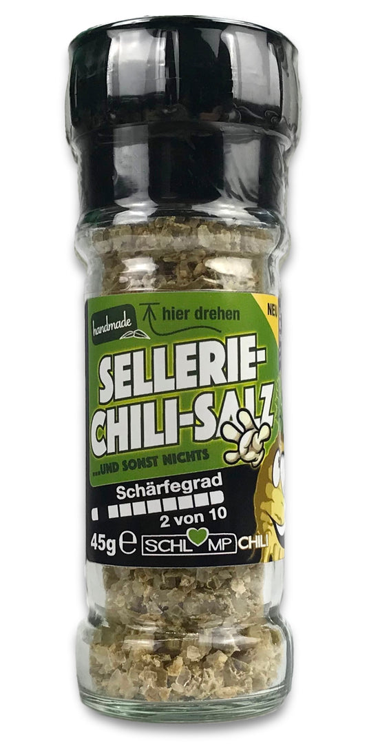Sellerie Salz Gewürzmühle mit Chili