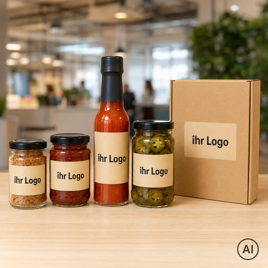 Chili-Produkte mit Firmenlogo