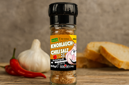 Dreierpack 3x DER KNOBOLD Knoblauch-Chilisalz Gewürzmühle