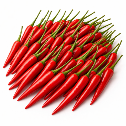 Frische Birds Eye Chilis rot, grün (Piri Piri)