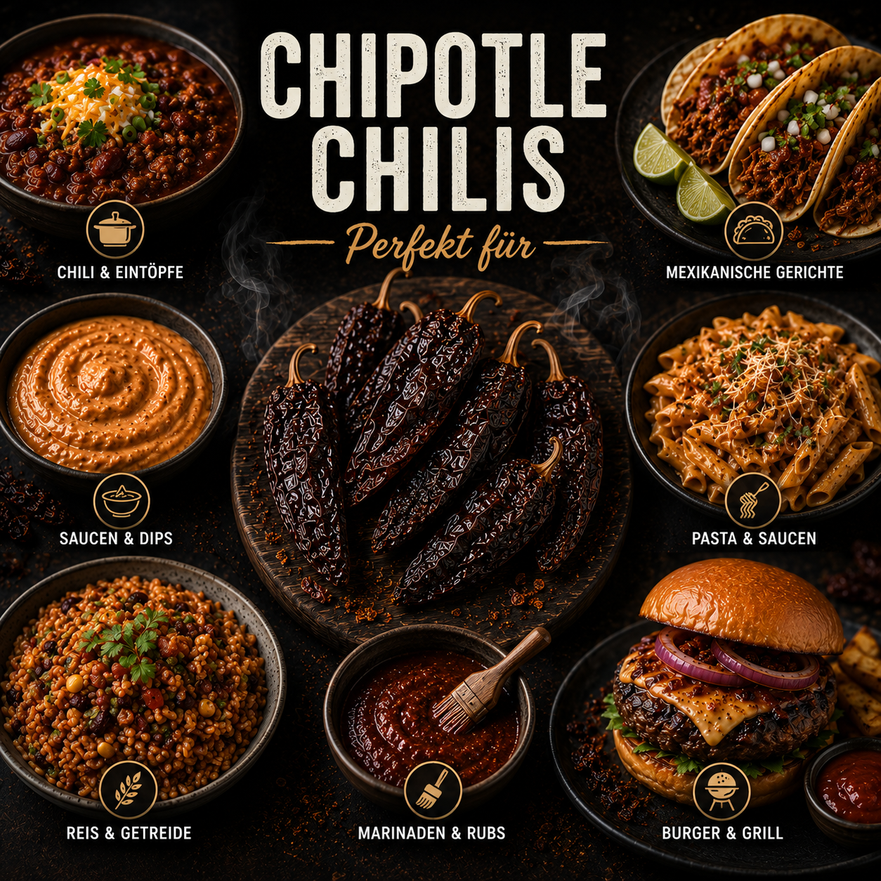 Chipotle - Geräucherte Jalapeño Chili im Glas oder Aromaschutzbeutel
