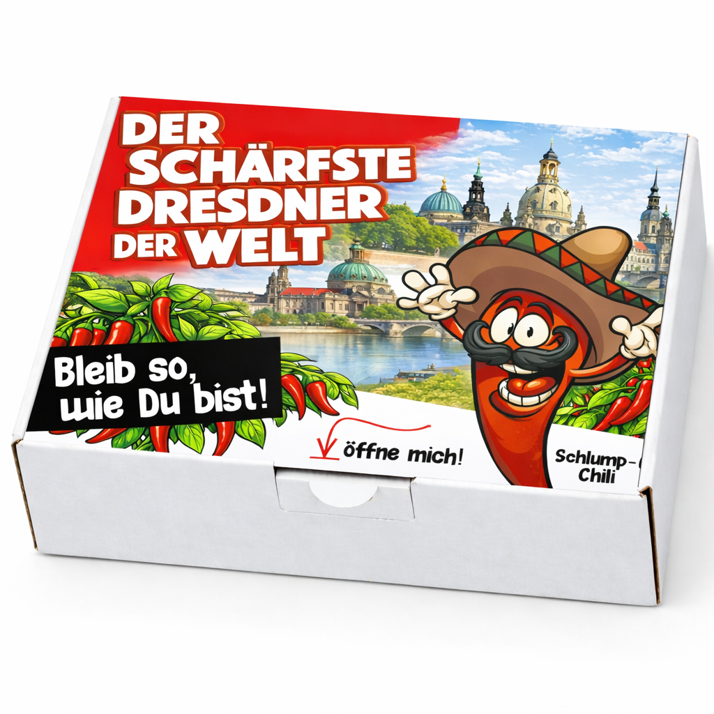 Der schärfste Dresdner der Welt – Männer Chili Geschenkset & Souvenir