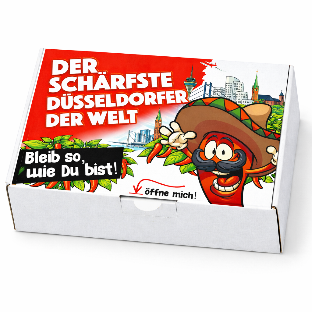 Der schärfste Düsseldorfer der Welt – Männer Chili Geschenkset & Souvenir