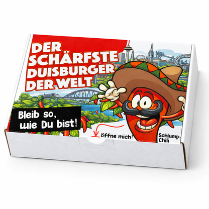 Der schärfste Duisburger der Welt – Männer Chili Geschenkset & Souvenir