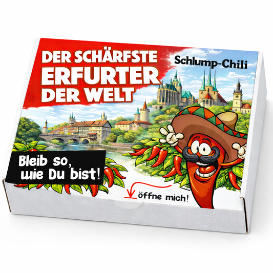 Der schärfste Erfurter der Welt – Männer Chili Geschenkset & Souvenir