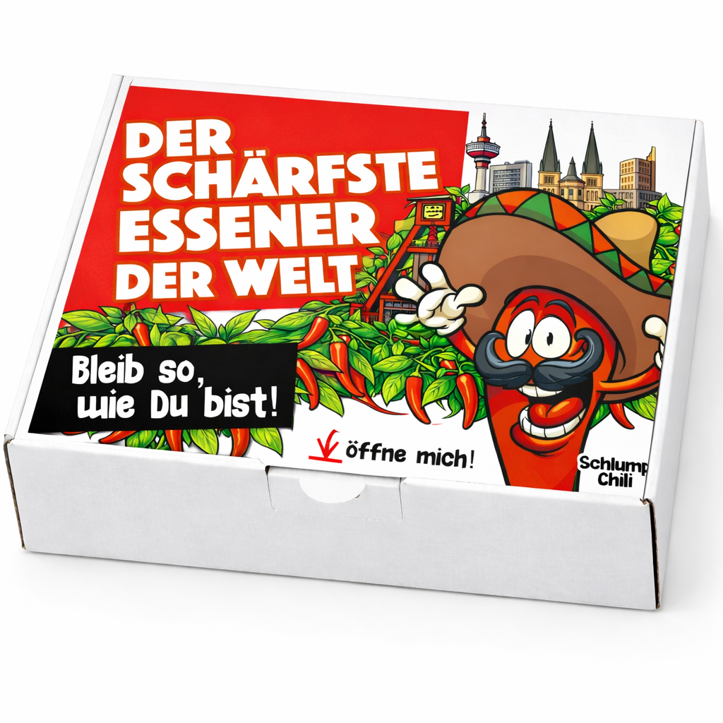Der schärfste Essener der Welt – Männer Chili Geschenkset & Souvenir