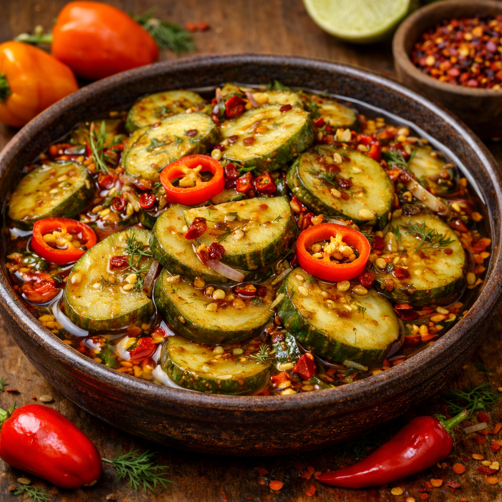 Scharfer Gurkensalat mit Chili "Dill Schweiger"