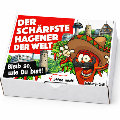 Der schärfste Hagener der Welt – Männer Chili Geschenkset & Souvenir
