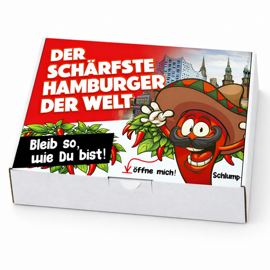 Der schärfste Hamburger der Welt – Männer Chili Geschenkset & Souvenir
