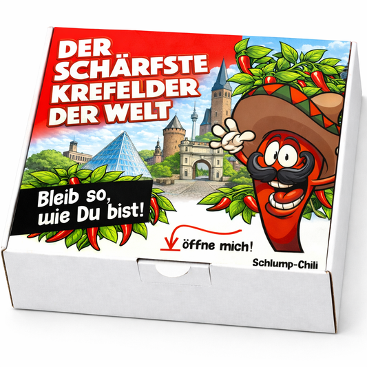 Der schärfste Krefelder der Welt – Männer Chili Geschenkset & Souvenir