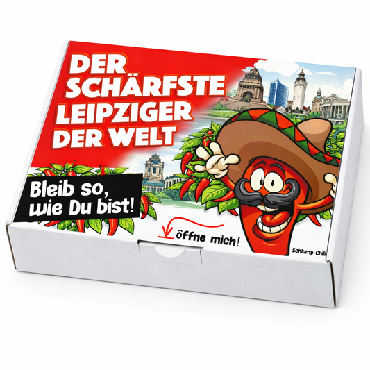 Der schärfste Leipziger der Welt – Männer Chili Geschenkset & Souvenir