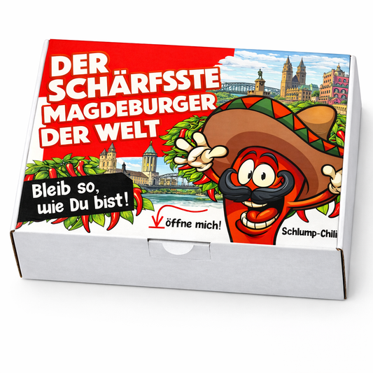 Der schärfste Magdeburger der Welt – Männer Chili Geschenkset & Souvenir