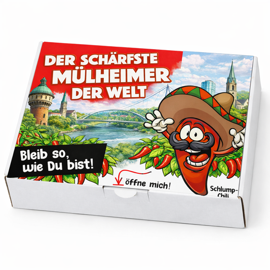 Der schärfste Mülheimer der Welt – Männer Chili Geschenkset & Souvenir