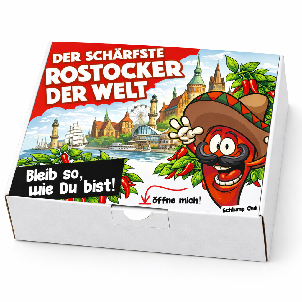 Der schärfste Rostocker der Welt – Männer Chili Geschenkset & Souvenir