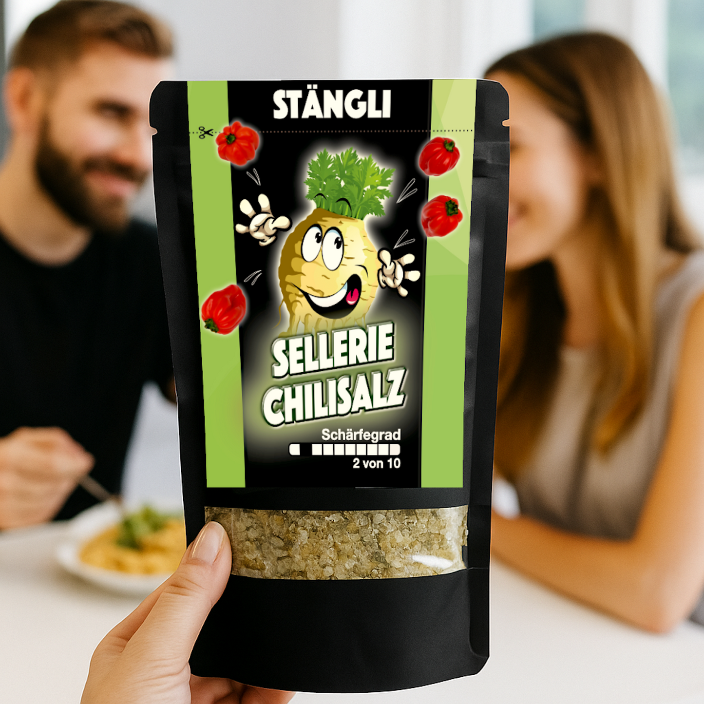 STÄNGLI Sellerie Chili Gewürzsalz Nachfüllpack für Gewürzmühlen 80g