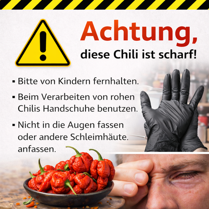 Frische Habanero Chilis (sehr scharf, gelb rot)