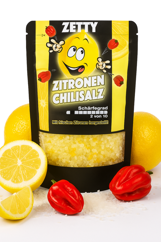 ZETTY Zitronen Chili Gewürzsalz Nachfüllpack für Gewürzmühlen 80g