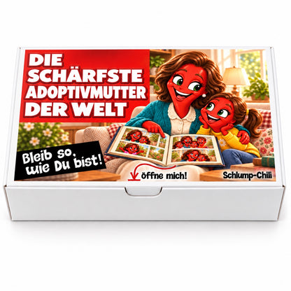 Die schärfste Adoptivmutter der Welt – Geschenkbox Vorderansicht