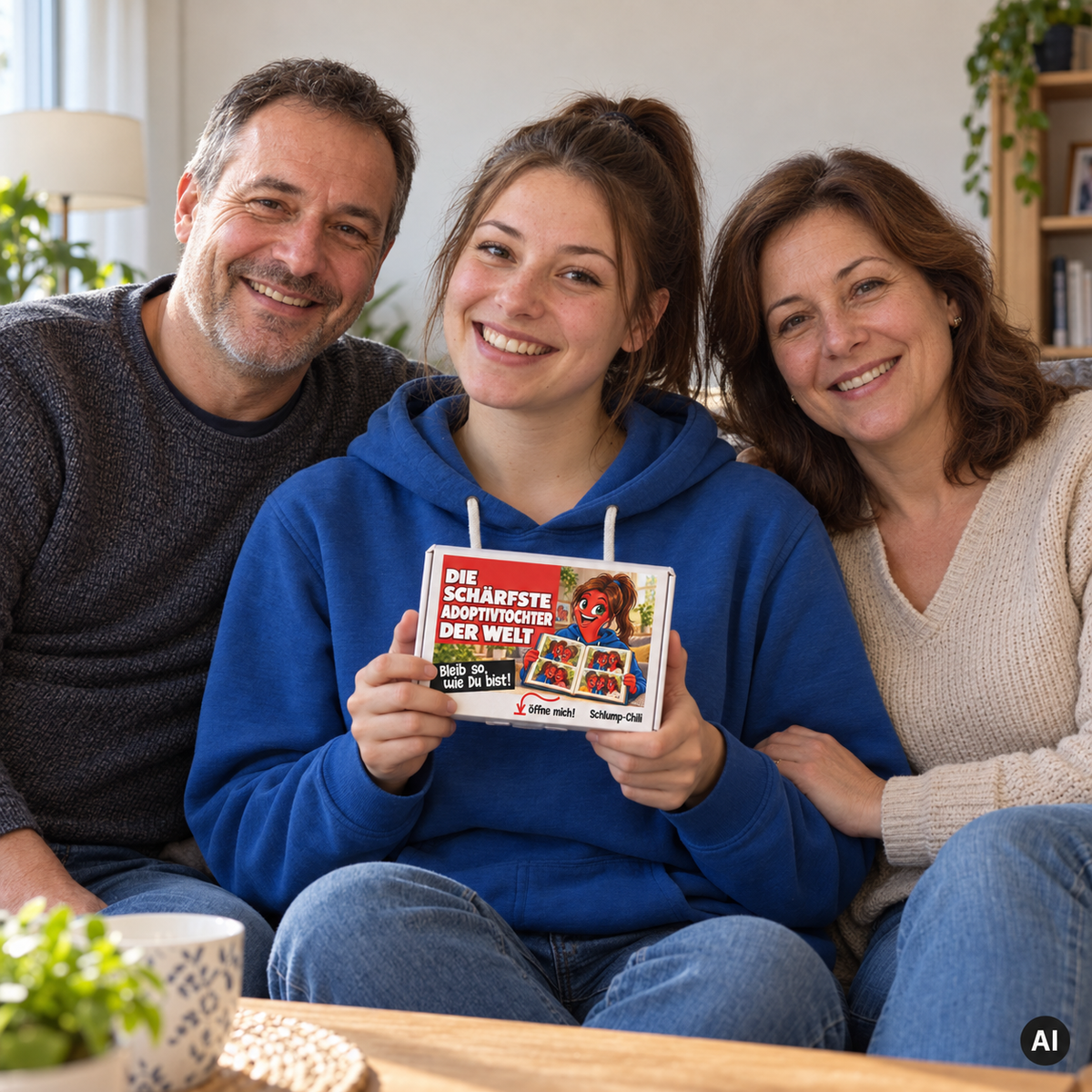 Die schärfste Adoptivtochter der Welt – Geschenkidee (AI)