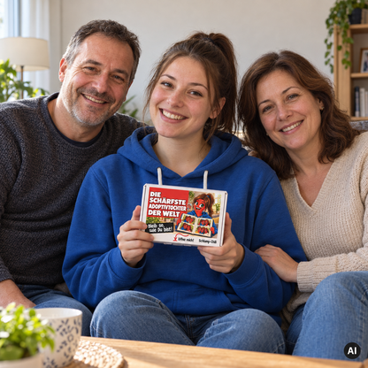 Die schärfste Adoptivtochter der Welt – Geschenkidee (AI)