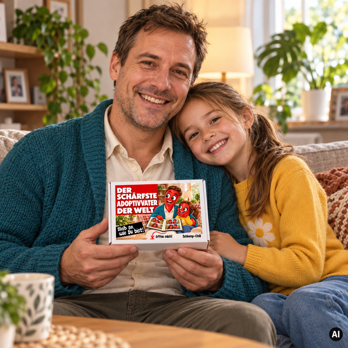 Der schärfste Adoptivvater der Welt – Geschenkidee (AI)