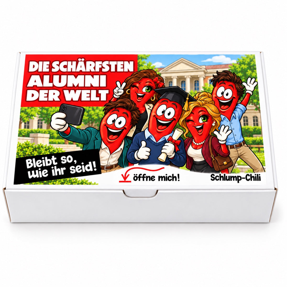 Die schärfsten Alumni der Welt – Vorderansicht