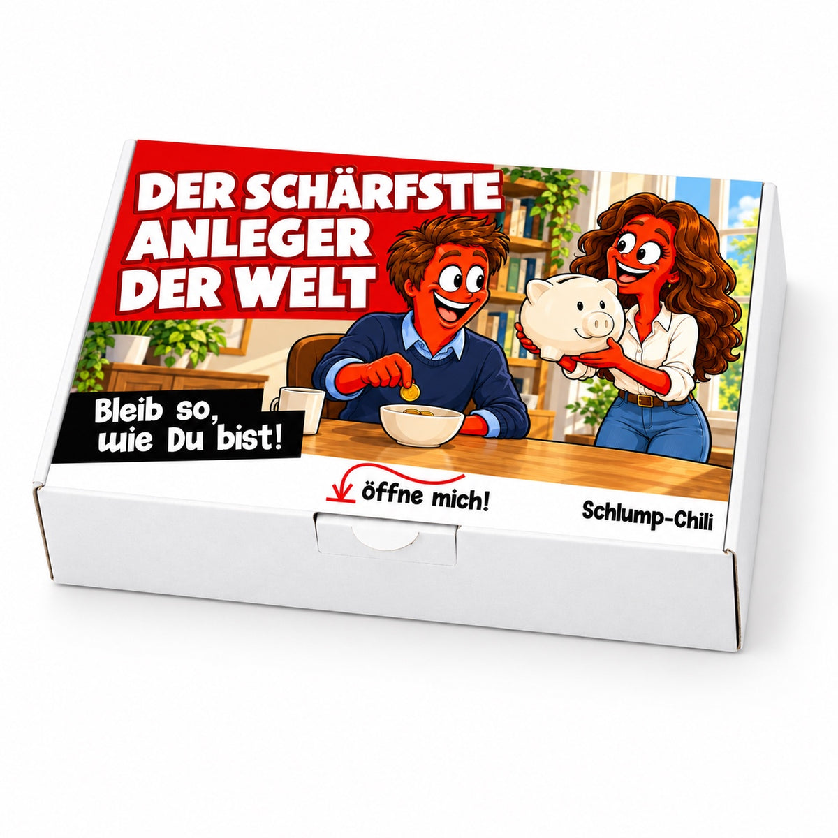Der schärfste Anleger der Welt – Geschenkbox Schrägansicht