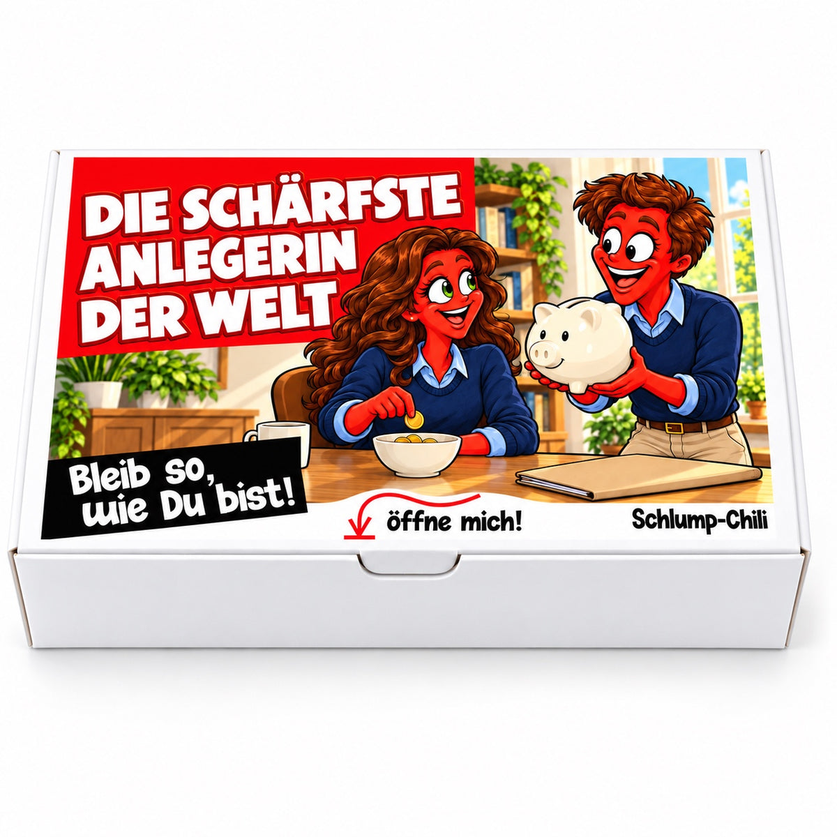 Die schärfste Anlegerin der Welt – Geschenkbox Vorderansicht