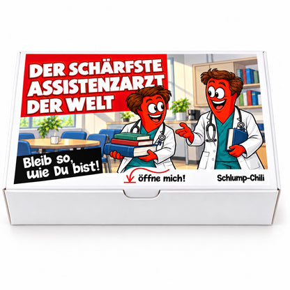 Der schärfste Assistenzarzt der Welt – Geschenkbox Vorderansicht