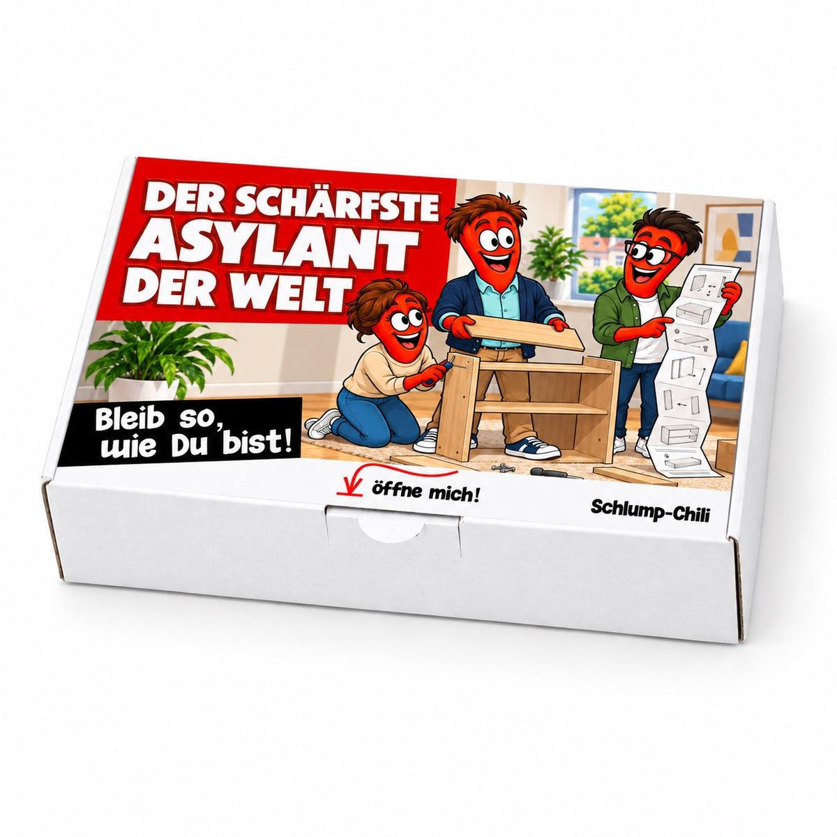 Der schärfste Asylant der Welt – Geschenkbox Schrägansicht