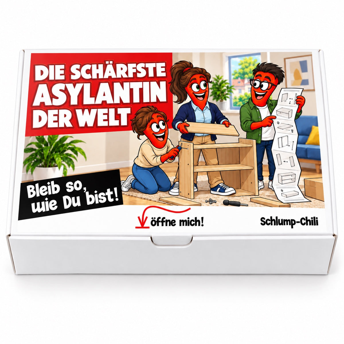 Die schärfste Asylantin der Welt – Geschenkbox Vorderansicht