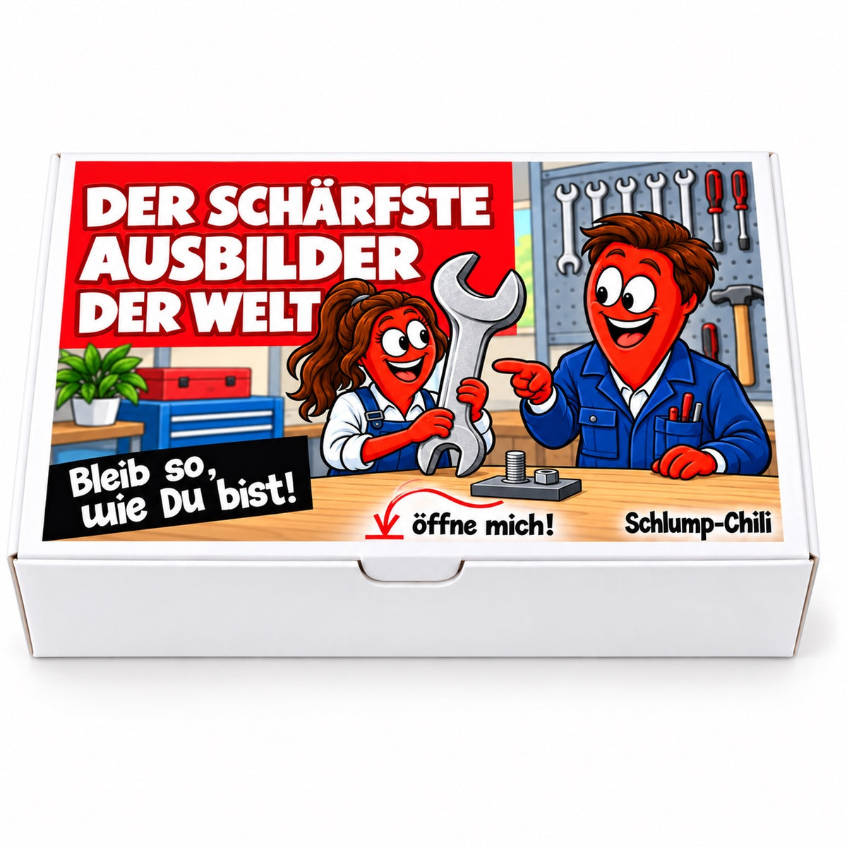 Der schärfste Ausbilder der Welt – Geschenkbox Vorderansicht