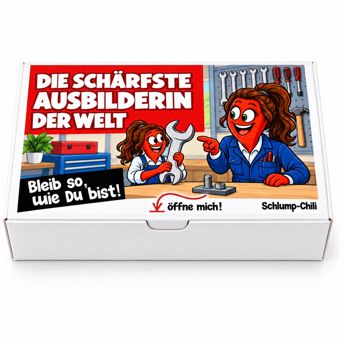 Die schärfste Ausbilderin der Welt – Geschenkbox Vorderansicht