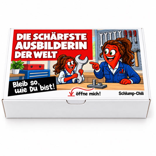 Die schärfste Ausbilderin der Welt – Geschenkbox Vorderansicht