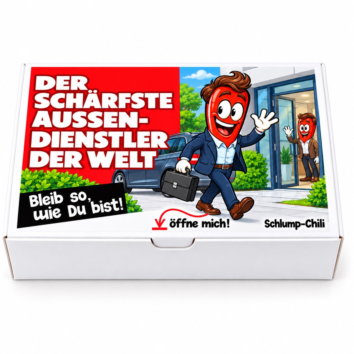 Der schärfste Außendienstler der Welt – Geschenkschachtel frontal