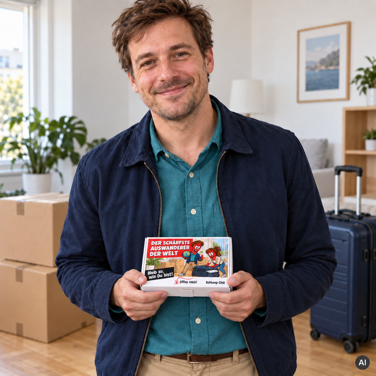 Der schärfste Auswanderer der Welt – Geschenkidee (AI)