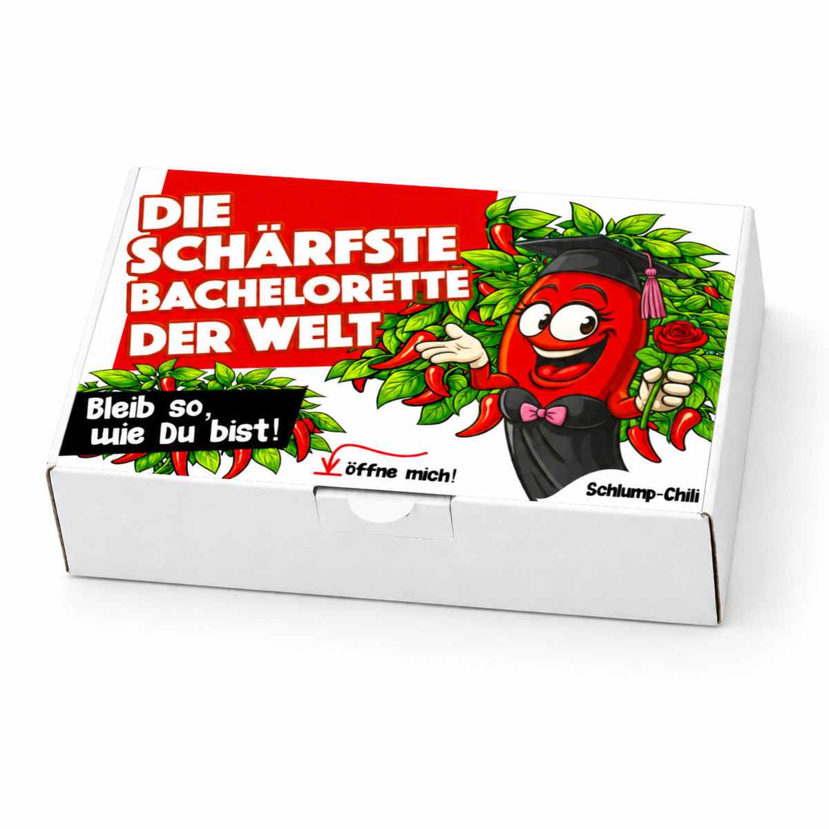 Chili-Geschenk für Bachelorette, Schrägansicht