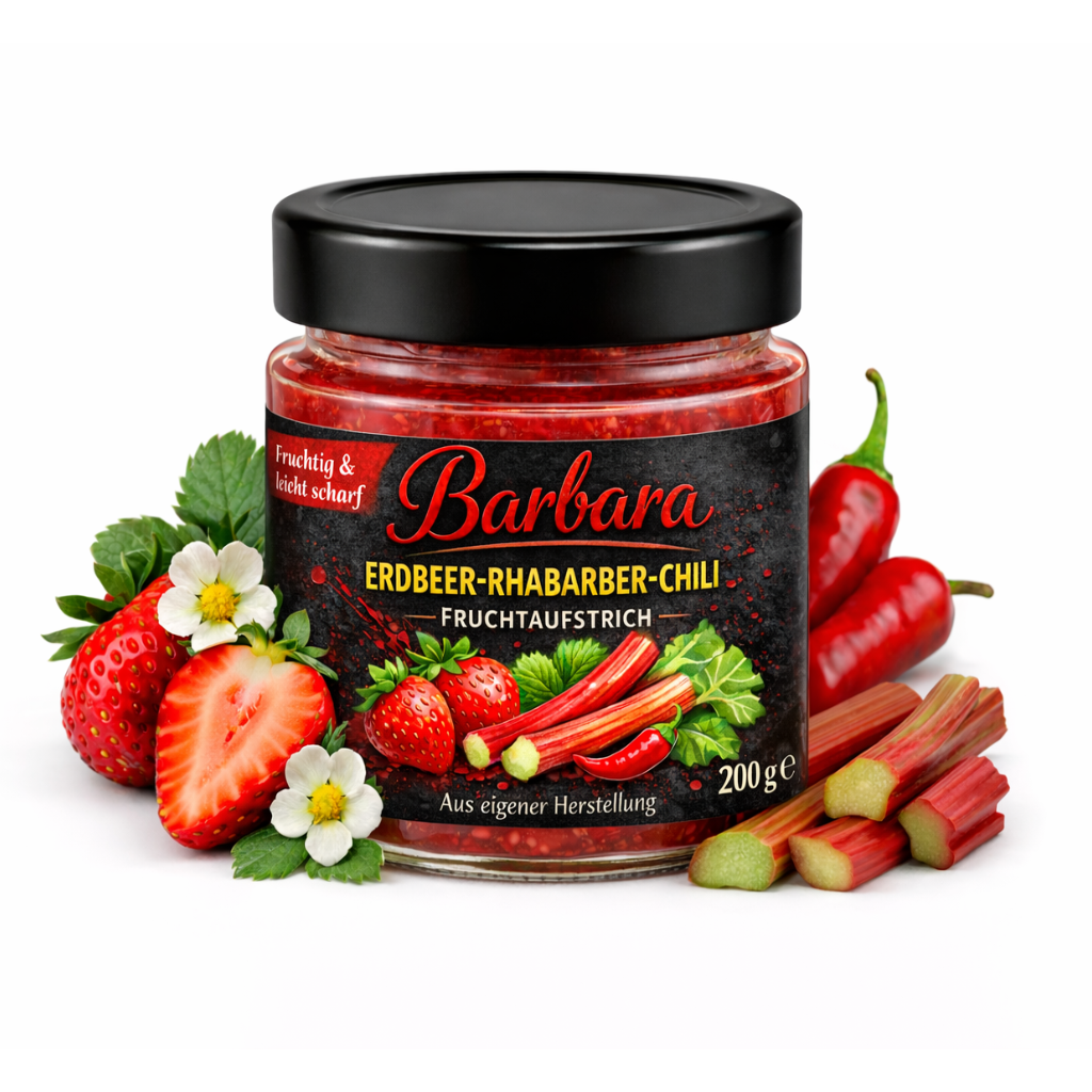 BARBARA Erdbeer Rhabarber Chili Fruchtaufstrich