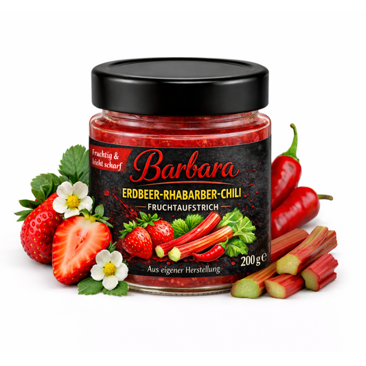 BARBARA Erdbeer Rhabarber Chili Fruchtaufstrich